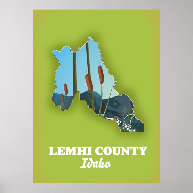Lemhi County, Idaho karta Poster (Framsidan)