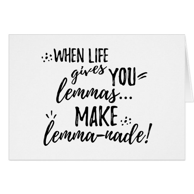 Lemmas (Lemonade), matematik Humor Hälsningskort (Framsidan Horizontal)