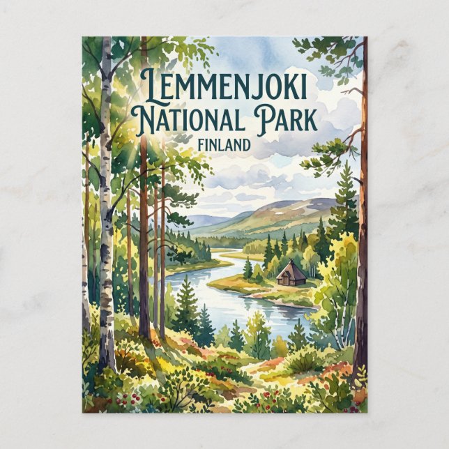 Lemmenjoki nationalpark Finland Vykort (Framsida)