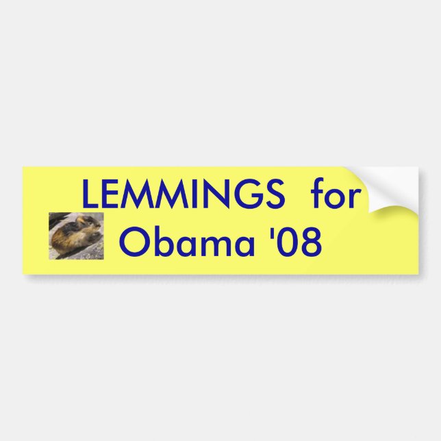 lemming LEMMINGS för Obama '08 - skräddarsy Bildekal (Framsidan)