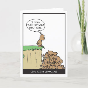 Lemmings at Low Tide - Halvbakade Tecknader Tack Kort
