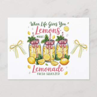 Lemmon Quotes Lemon Juice Watercolor Vykort