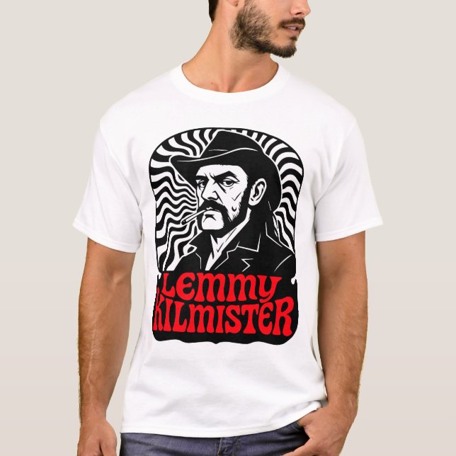 Lemmy Kilmister Psychedelic Rock Portrait T Shirt (Framsida)