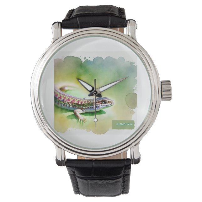 Lemniscata Lizard 071124AREF102 - Watercolor Armbandsur (Framsida)