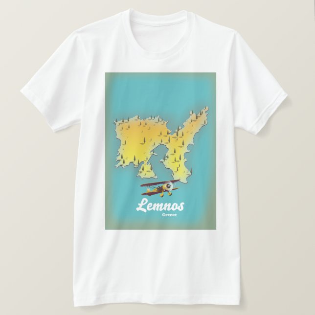 Lemnos greece retro karta t shirt (Design framsida)