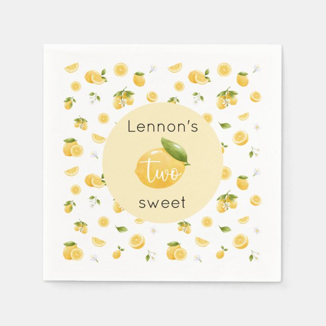 Lemon 2 Sweet 2 Birthday Party Pappersservett (Framsidan)