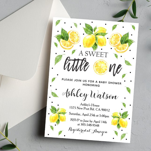 Lemon A Sweet Little One Invitation Citrus Theme  Inbjudningar (Skapare uppladdad)