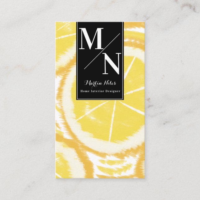 Lemon Abstract Heminredare Inredare Stylist Visitkort (Framsida)