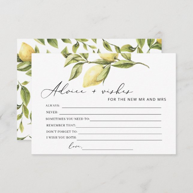 Lemon Advice and Önskemål Möhippa Game Card Tilläggskort (Fram/baksida)