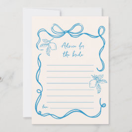 Lemon Advice for Bride Möhippa Card Inbjudningar