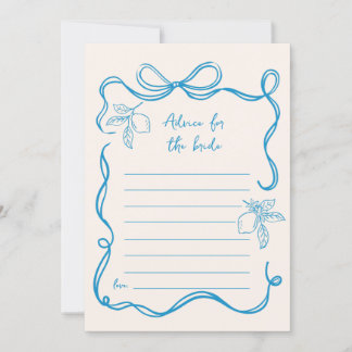 Lemon Advice for Bride Möhippa Card Inbjudningar