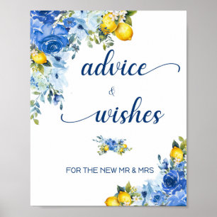 Lemon Advice & Önskemål Möhippa Bord-tecken Poster