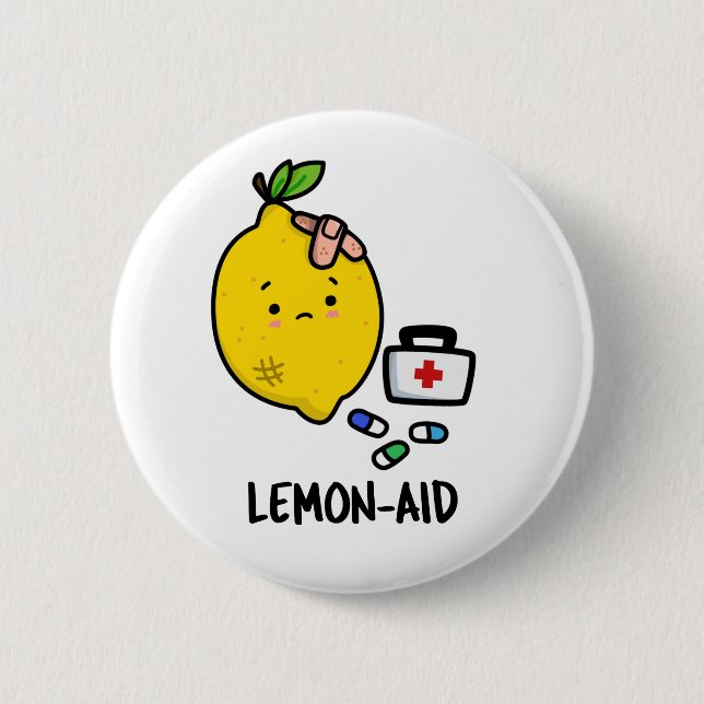 Lemon aid Funny First Aid Lemon Pun Knapp (Framsida)