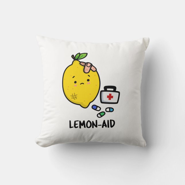 Lemon aid Funny First Aid Lemon Pun Kudde (Framsida)