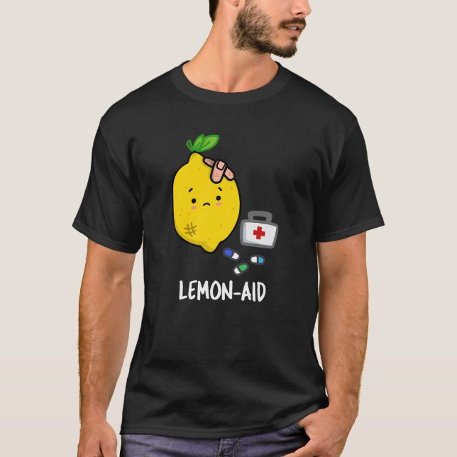 Lemon aid Funny First Aid Lemon Pun Mörk BG T Shirt (Framsida)