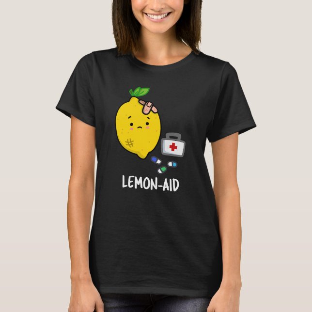 Lemon aid Funny First Aid Lemon Pun Mörk BG T Shirt (Framsida)