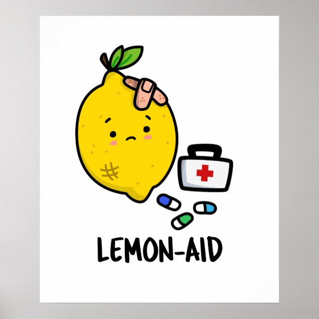 Lemon aid Funny First Aid Lemon Pun Poster (Framsidan)