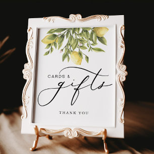 Lemon Amalfi Calligraphy Cards & Gift Bröllop Sign Poster
