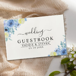 Lemon and Blue Mediterranean Wedding Gästböcker