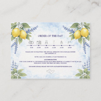 Lemon and Lavender Watercolor Weddin Tilläggskort