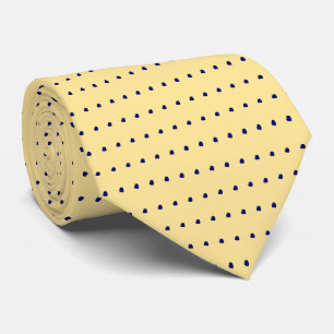 Lemon and Navy Polka dots Tie Slips