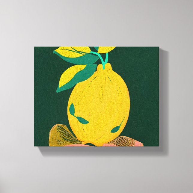 Lemon är ute ur nätkassen canvastryck (Framsida)