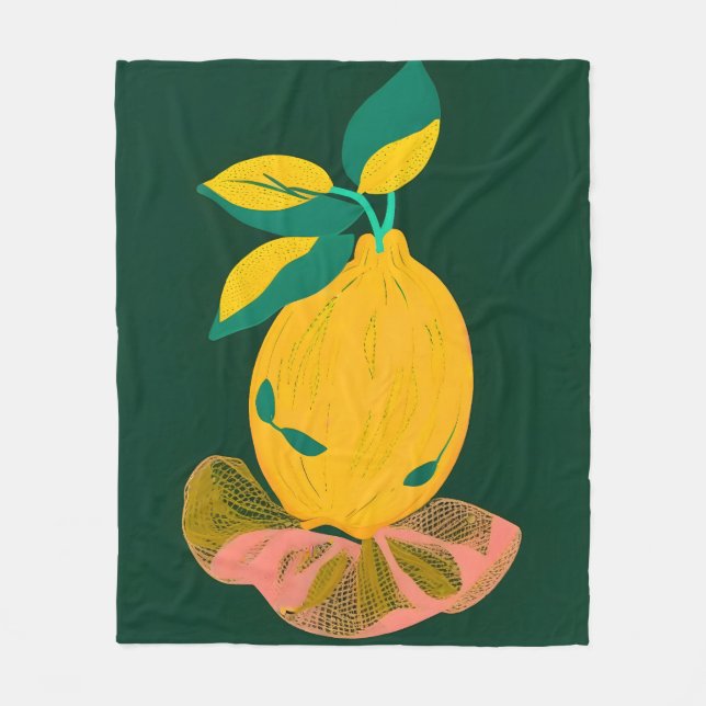 Lemon är ute ur nätkassen fleecefilt (Framsidan)