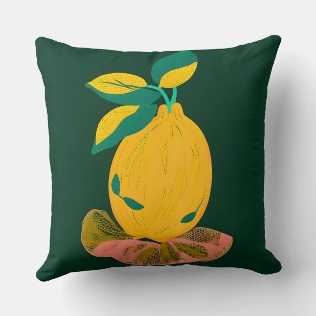 Lemon är ute ur nätkassen kudde (Baksida)