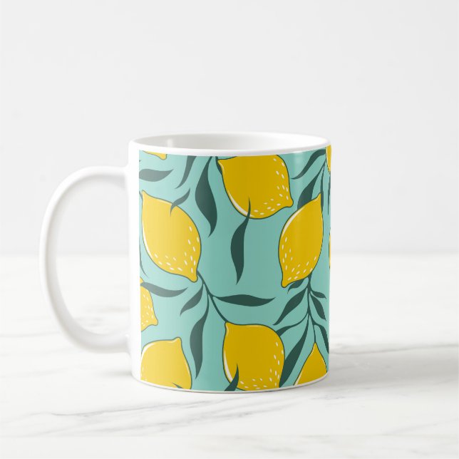 Lemon Art Mode Abstrakt, sömlös Kaffemugg (Vänster)