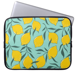 Lemon Art Mode Abstrakt, sömlös Laptop Fodral