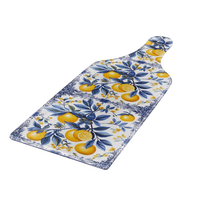 🍋 Lemon Azulejo med blå inslag (Hörn)
