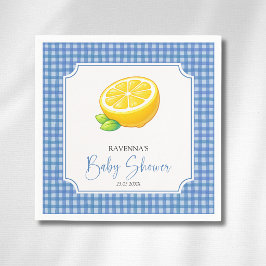 Lemon Baby Blå Rutig Baby Shower Pappersservett