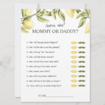 Lemon Baby dusch-mamma eller pappa gissa vem