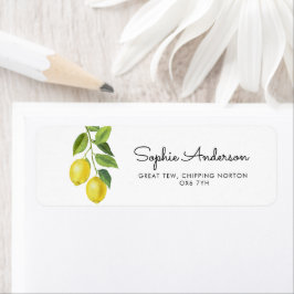 Lemon Baby Shower Adress Returadress Etikett