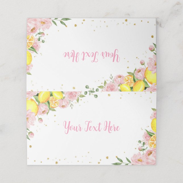 Lemon Baby Shower Birthday Place-kort Placeringskort (Utvändigt utvikt)