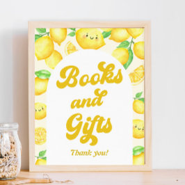 Lemon Baby Shower Bokar och presenter Poster
