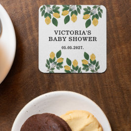 Lemon Baby Shower Candy Underlägg Papper Kvadrat