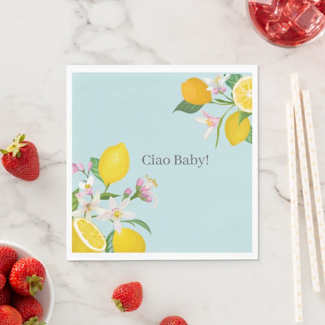 Lemon Baby Shower, Ciao Baby, italienska Theme Pappersservett (Insitu)