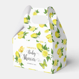 Lemon Baby Shower Cute Citrus Botanical Anpassning Presentaskar