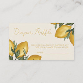 Lemon Baby Shower Diaper Raffle-kuvert Tilläggskort