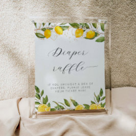 Lemon Baby Shower Diaper Raffle Poster