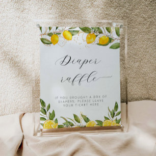Lemon Baby Shower Diaper Raffle Poster