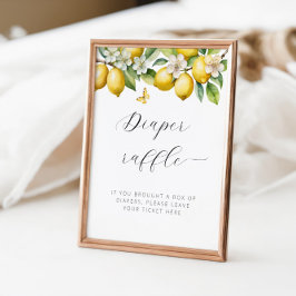 Lemon Baby Shower Diaper Raffle Poster