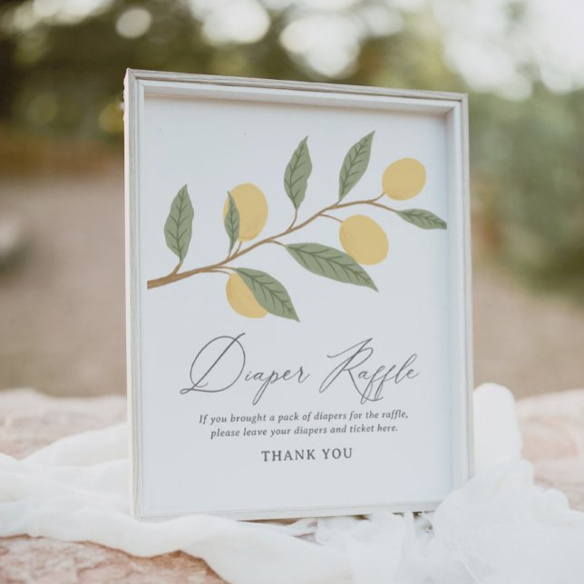 Lemon Baby Shower Diaper Raffle Sign Poster (Skapare uppladdad)