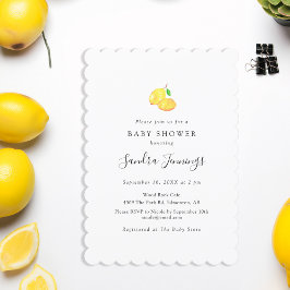 Lemon Baby Shower Elegant Cute Simple Modern Inbjudningar