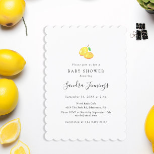 Lemon Baby Shower Elegant Cute Simple Modern Inbjudningar
