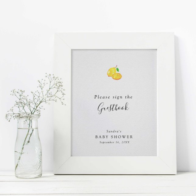 Lemon Baby Shower Elegant Guestbook-signatur - min Poster (Skapare uppladdad)