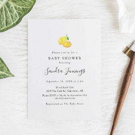 Lemon Baby Shower-Elegant minimalistisk enkel Chic Inbjudningar