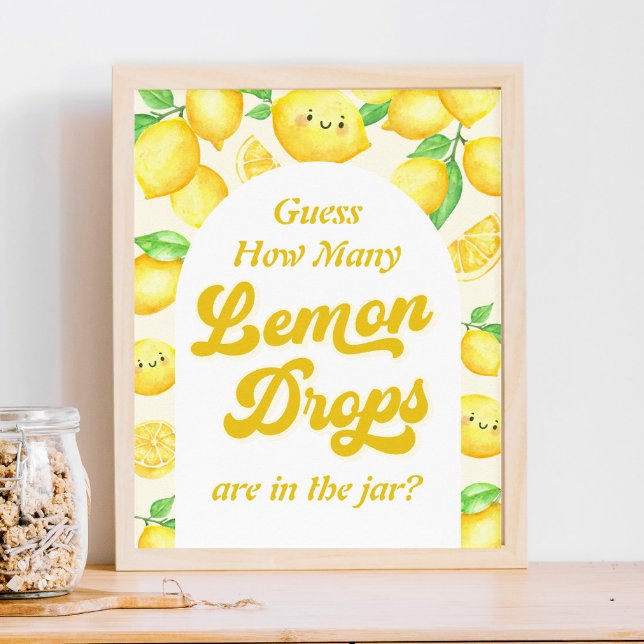 Lemon Baby Shower gissar hur många citrondroppar Poster (Skapare uppladdad)