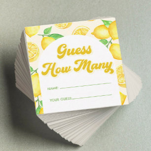 Lemon Baby Shower gissar hur många Tilläggskort